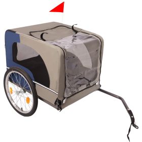 Tangkula Dog Bike Trailer, Breathable Mesh Dog Cart with 3 Entrances, Safety Flag, 8 Reflectors, Folding Pet Carrier Wagon with 20 Inch Wheels, Bicycl