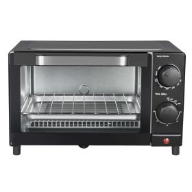 Mainstays 4 Slice Toaster Oven with 3 Setting, Baking Rack and Pan, Black, New