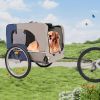 Tangkula Dog Bike Trailer, Breathable Mesh Dog Cart with 3 Entrances, Safety Flag, 8 Reflectors, Folding Pet Carrier Wagon with 20 Inch Wheels, Bicycl