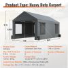 VEVOR Carport, Heavy Duty 12x20ft Car Canopy, Outdoor Garage Shelter with Removable Sidewalls, Roll-up Ventilated Windows & Door, UV Resistant Waterpr