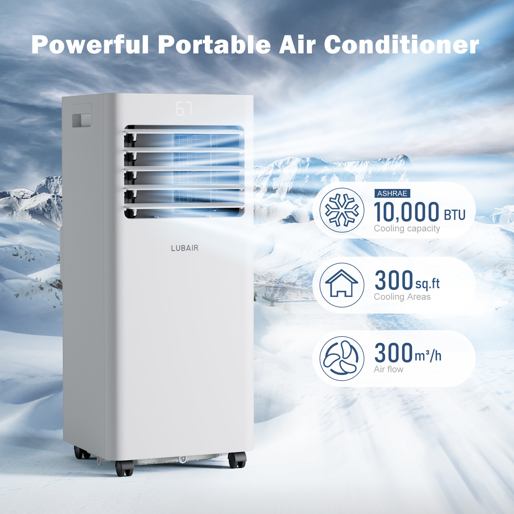 10,000 BTU Portable Air Conditioners, Portable AC Unit with Remote ...