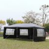 10'x20' Outdoor Party Tent with 6 Removable Sidewalls, Waterproof Canopy Patio Wedding Gazebo, Black