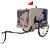 Tangkula Dog Bike Trailer, Breathable Mesh Dog Cart with 3 Entrances, Safety Flag, 8 Reflectors, Folding Pet Carrier Wagon with 20 Inch Wheels, Bicycl