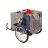 Tangkula Dog Bike Trailer, Breathable Mesh Dog Cart with 3 Entrances, Safety Flag, 8 Reflectors, Folding Pet Carrier Wagon with 20 Inch Wheels, Bicycl