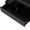 U-Can LED Coffee Table with Storage, Modern Center Table with 2 Drawers and Display Shelves, Accent Furniture with LED Lights for Living Room,Black