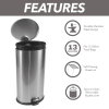 Better Homes & Gardens 7.9 Gallon Trash Can, Oval Kitchen Step Trash Can, Stainless Steel