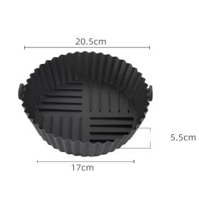 Edible Silicon Round Air Fryer Tray (Option: Black-L)