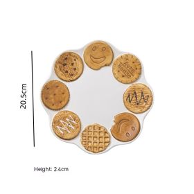 Creative Biscuits Series Ceramic Tableware Household (Option: 417 Brown Biscuit Plate)