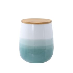 Ceramic Belly Jar Kitchen Coarse Cereals Dry Goods Moisture-proof Storage Tank (Option: Medium Green 1200ml)