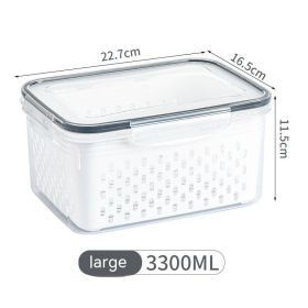 Refrigerator Storage Multifunctional Kitchen Fruit And Vegetable Sealed Box (Option: Large 3300ML)