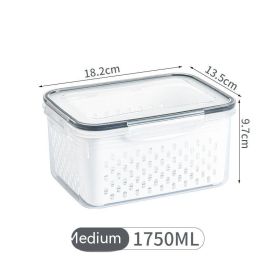 Refrigerator Storage Multifunctional Kitchen Fruit And Vegetable Sealed Box (Option: Medium 1750ML)