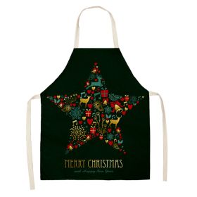 Household Green Series Christmas Dog Linen Apron Used In Kitchen (Option: Style 18-38x47cm)