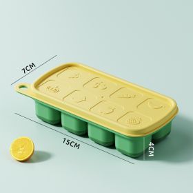 Creative Refrigerator Homemade Ice Cube Food Grade Refrigerated Ice Tray Supplementary (Option: Yellow Green)