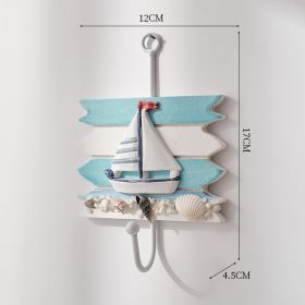 Ocean Style Home Ornament Hat-and-coat Hook Creative (Option: Set Of Four Sailing Hooks-18 √ó 11cm)