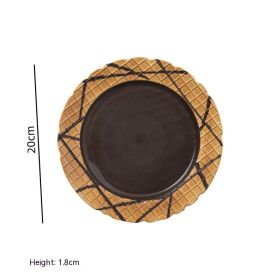 Creative Biscuits Series Ceramic Tableware Household (Option: 417 Brown Cone Plate)