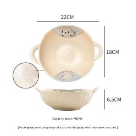 Double-ear Bowl Soup Bowl Household (Option: Style 4)