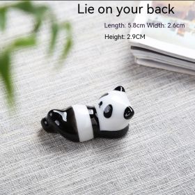 Creative Cute Little Panda Chopstick Holder Ceramic Decoration Home (Option: Tilt)