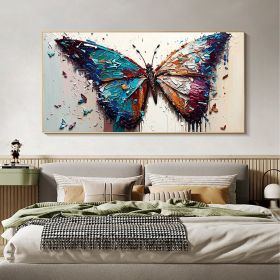 Handmade Oil Painting Large Original Colorful Butterfly Oil Painting On Canvas Canvas Wall Art Abstract Textured Animal Painting Custom Painting Home (Style: 1, size: 150x220cm)