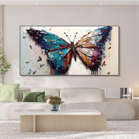 Handmade Oil Painting Large Original Colorful Butterfly Oil Painting On Canvas Canvas Wall Art Abstract Textured Animal Painting Custom Painting Home (Style: 1, size: 50x100cm)