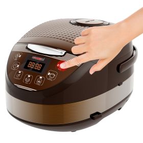 5 Core Asian Rice Cooker • Large Rice Maker • w 15 Preset • Large Touch Screen • Nonstick Inner Pot • 21 Cups Capacity - RC 0502 (Color: Brown)