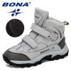 BONA 2020 New Designers Outdoor Snow Boots Boys Girls Plush Sneakers Terkking Boots Children Hiking Mountain Climbing Camping