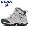 BONA 2020 New Designers Plush Snow Boots Children Sport Sneakers Terkking Boots Kids Hiking Mountain Climbing Camping Footwear