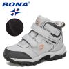 BONA 2020 New Designers Plush Snow Boots Children Sport Sneakers Terkking Boots Kids Hiking Mountain Climbing Camping Footwear