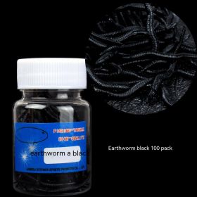 Soft Bait Fake Worm Mealworm Earthworm Red Bottled Bionic Lure (Option: 4cm Earthworms Black 100 Pcs)