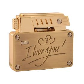 One-click Catapult Double Fire Creative Double-sided Carved Personality Lighter (Option: Lip Print-Gift Box)