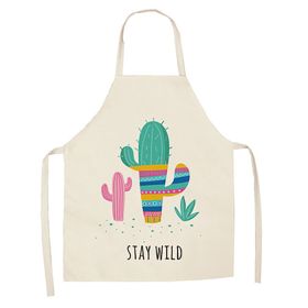 Cartoon Alpaca Cactus Cotton Linen Apron (Option: Style9-65x53cm)