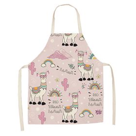 Cartoon Alpaca Cactus Cotton Linen Apron (Option: Style25-65x53cm)