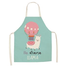 Cartoon Alpaca Cactus Cotton Linen Apron (Option: Style7-65x53cm)