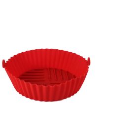 Edible Silicon Round Air Fryer Tray (Option: Red-L)