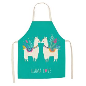 Cartoon Alpaca Cactus Cotton Linen Apron (Option: Style3-55x68cm)