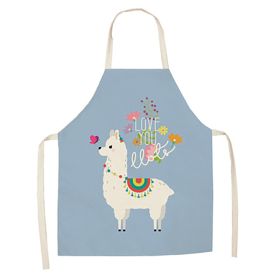 Cartoon Alpaca Cactus Cotton Linen Apron (Option: Style4-55x68cm)