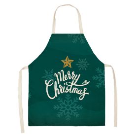 Household Green Series Christmas Dog Linen Apron Used In Kitchen (Option: Style 22-55x68cm)